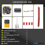 Wholesale JHEMCU GHF405AIO-HD 40A F405 Baro OSD Dual BEC Flight Controller BLHELIS 40A 4in1 ESC 2-6S for Toothpick Drones